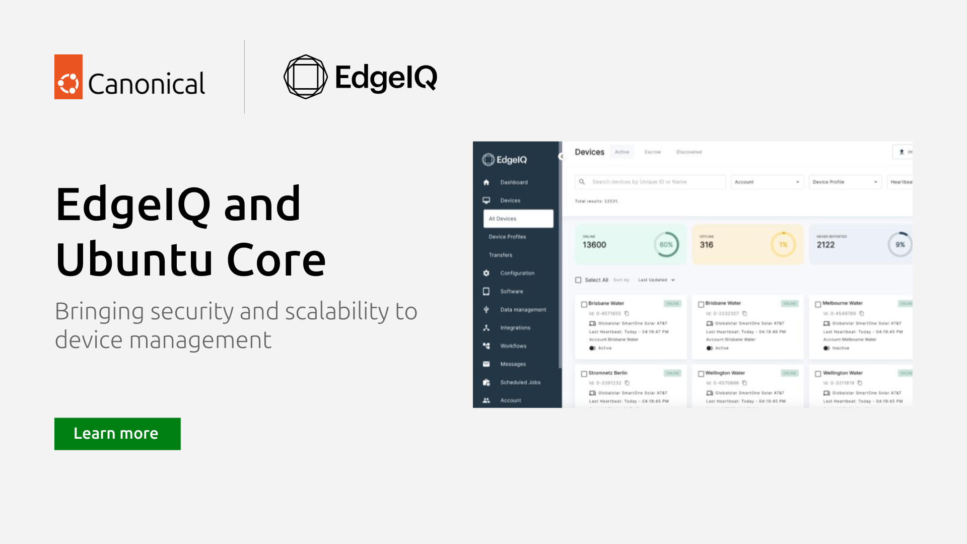 EdgeIQ and Ubuntu Core; bringing security and scalability to device management 